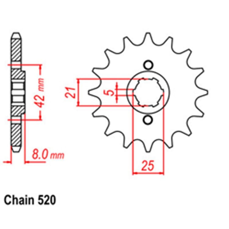 Front Sprocket - Steel 16T 520P