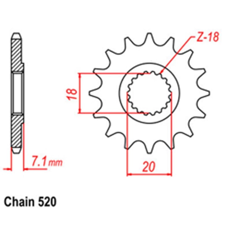 Front Sprocket - Steel 12T 520P