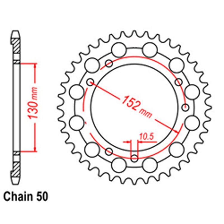 Rear Sprocket - Steel 46T 530P