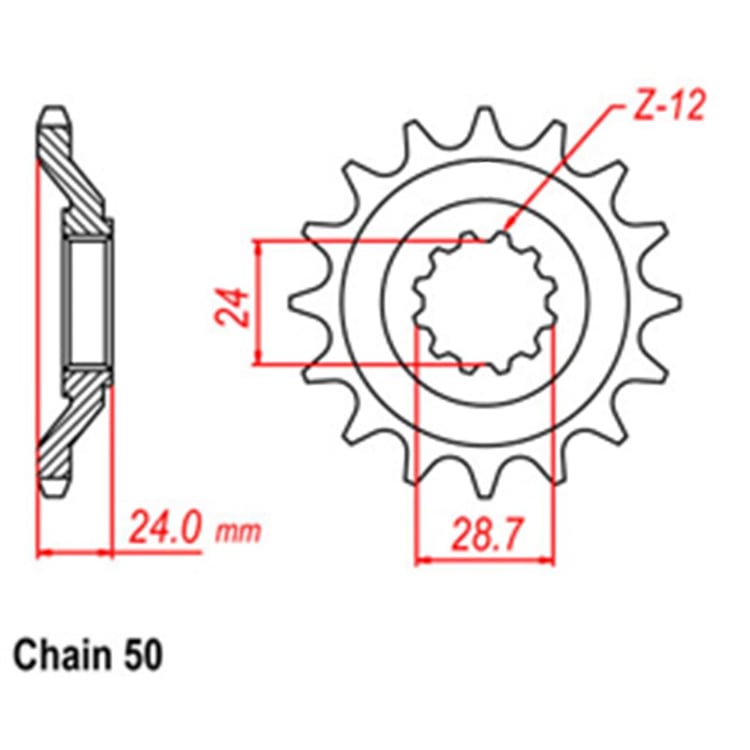 Front Sprocket - Steel 17T 530P