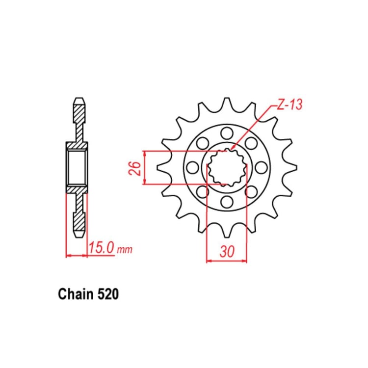 Front Sprocket - Steel 16T 520P