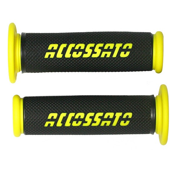 Accossato Two Tone Medium Rubber Open End Yellow Racing Grips