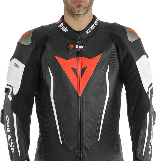 Dainese Misano 2 D-Air Black/Black/White 1PC Perf. Suit