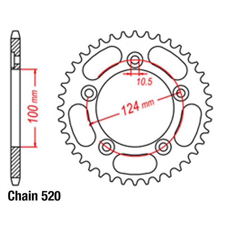 Rear Sprocket - Steel 48T 520P