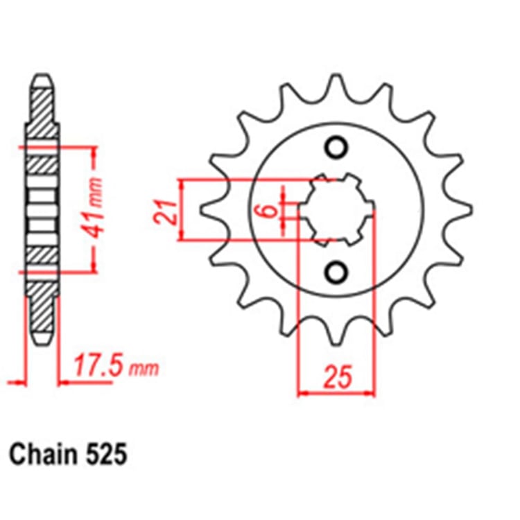 Front Sprocket - Steel 15T 525P