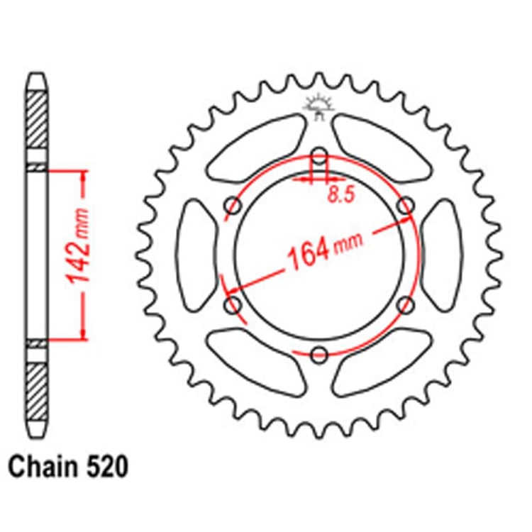 Rear Sprocket - Steel 46T 520P