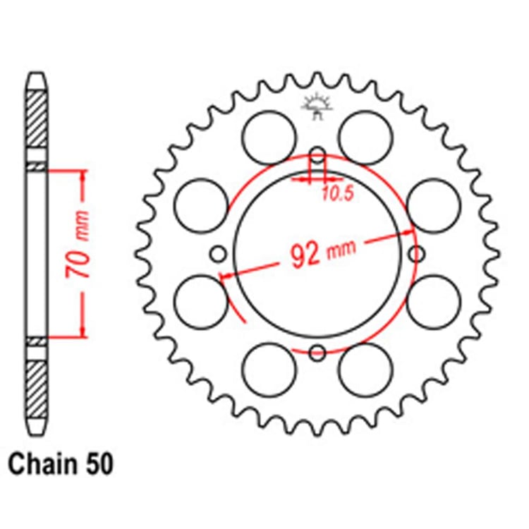 Rear Sprocket - Steel 44T 530P