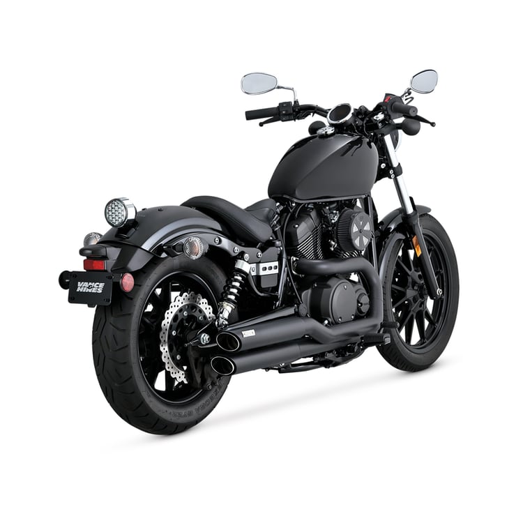 Vance & Hines Twin Slash Staggered Yamaha Bolt/R-Spec 950 13-15 Black Full Exhaust System