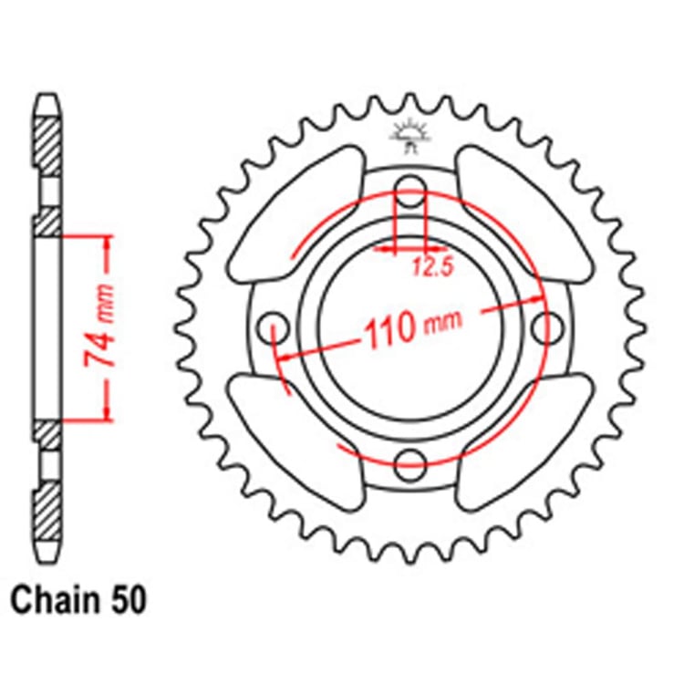 Rear Sprocket - Steel 39T 530P