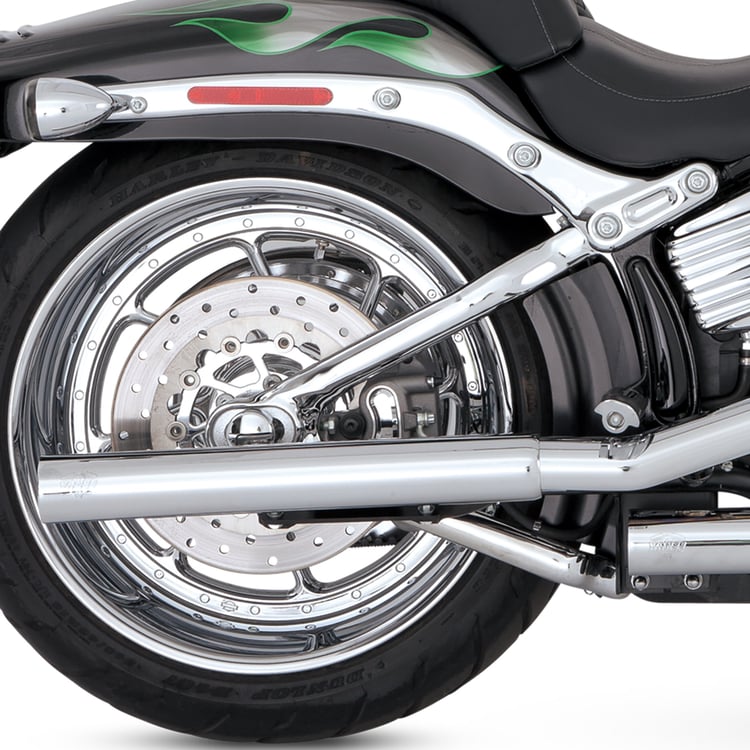 Vance & Hines Straightshots HS Softail 07-17/Rocker and Breakout 14-17 Chrome Slip-On Exhaust