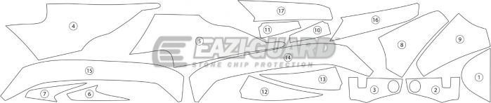 Eazi-Guard Triumph Daytona 675 / R 2013 - 2016 Gloss Paint Protection Film