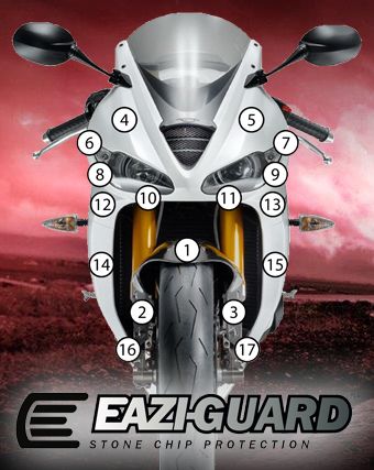 Eazi-Guard Triumph Daytona 675 / R 2013 - 2016 Gloss Paint Protection Film