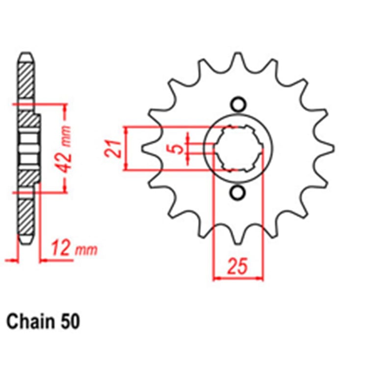 Front Sprocket - Steel 16T 530P