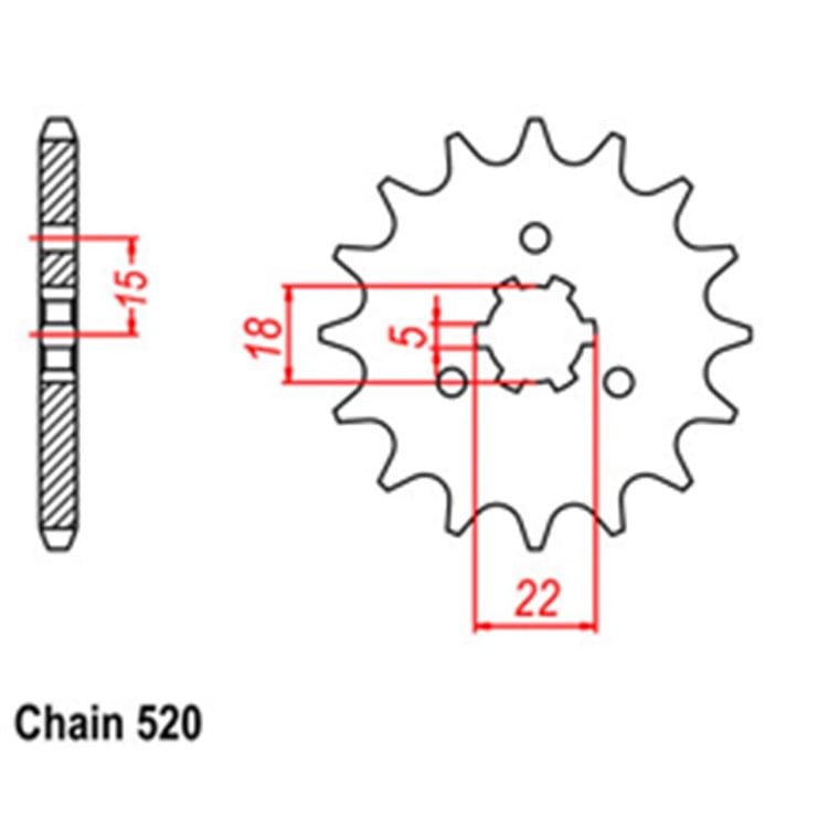 Front Sprocket - Steel 12T 520P