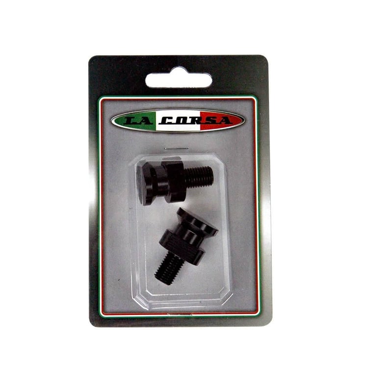 La Corsa Kawasaki 10mm 1.25mm Pitch Black Rear Stand Pick Up Knobs