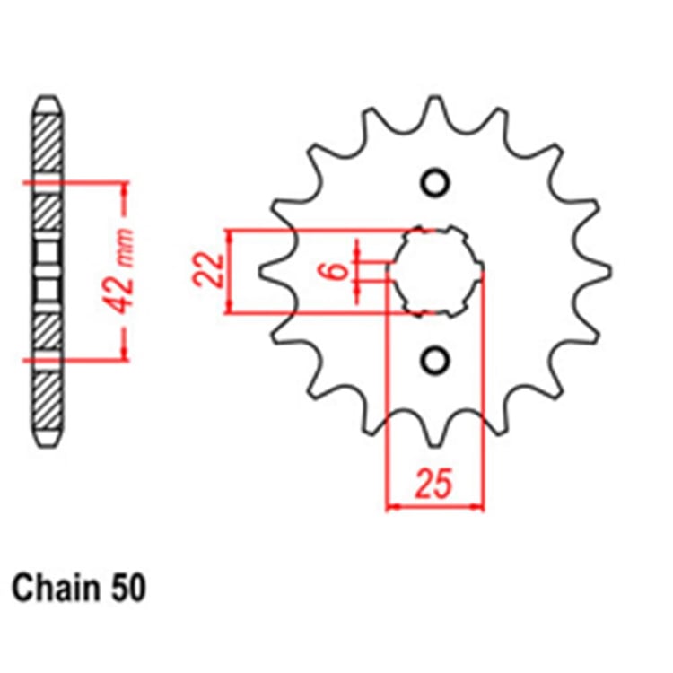 Front Sprocket - Steel 16T 530P