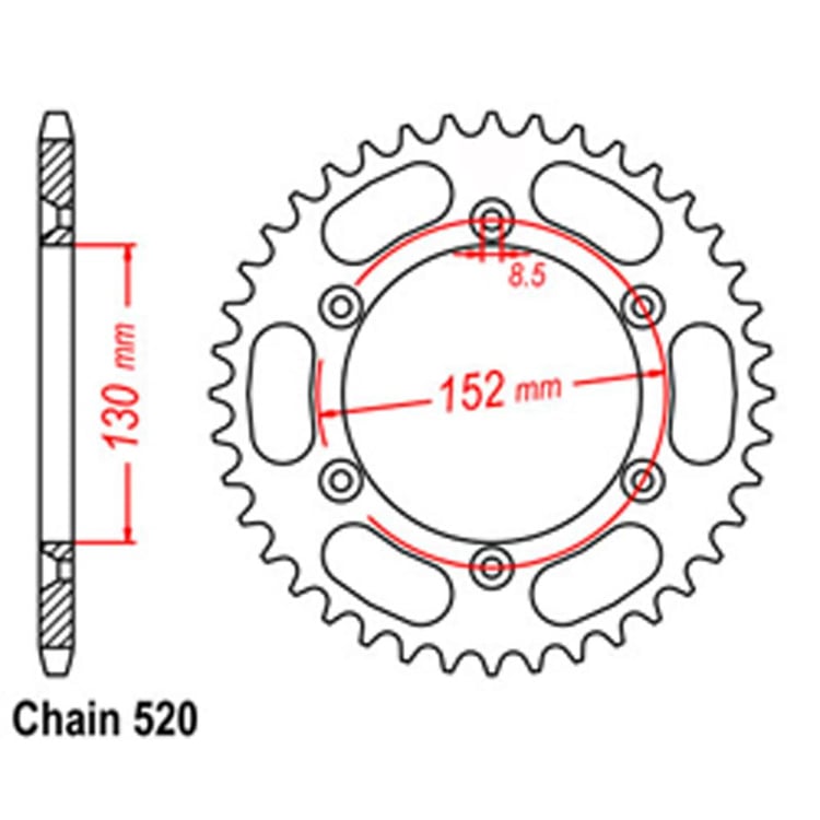 Rear Sprocket - Steel 48T 520P