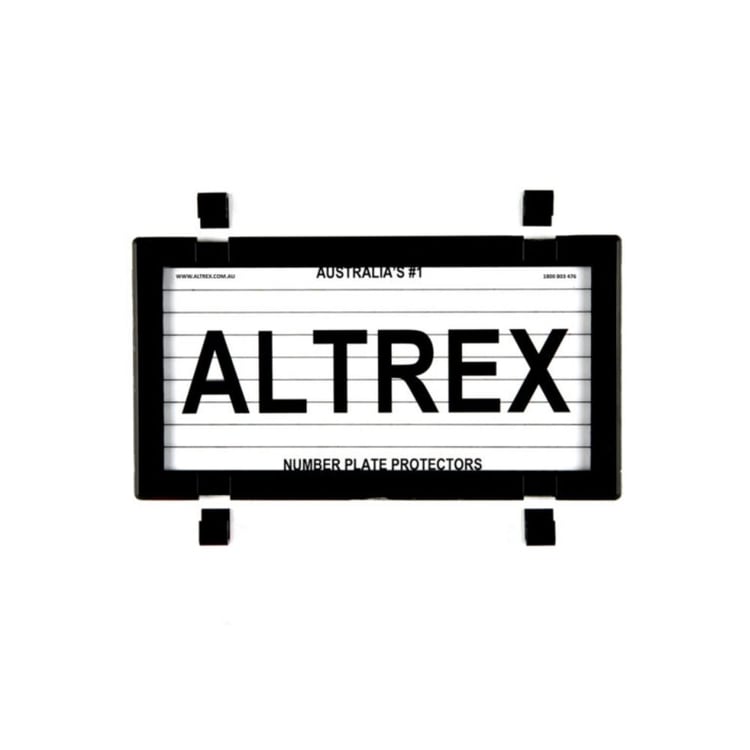 Altrex Motorbike Black Border w/ Lines Number Plate Protector