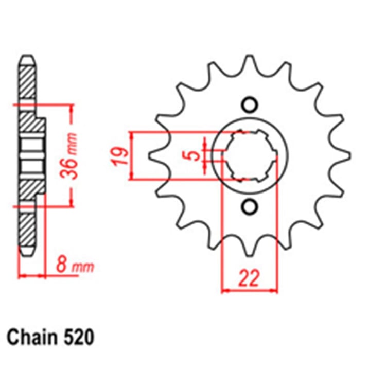 Front Sprocket - Steel 14T 520P