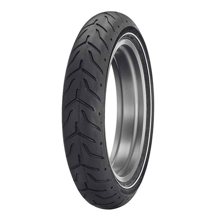 Dunlop D408 130/80HB17 Narrow Whitewall Front Tyre