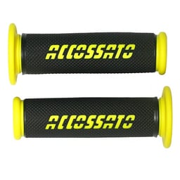 Accossato Two Tone Medium Rubber Closed End Yellow Racing Grips