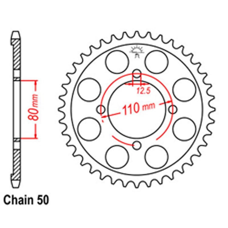 Rear Sprocket - Steel 40T 530P