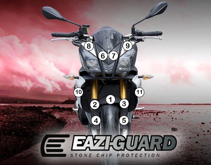 Eazi-Guard Aprilia Tuono V4 R 2011 - 2014 Gloss Paint Protection Film