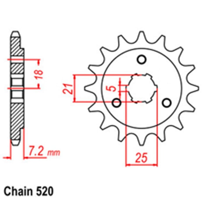 Front Sprocket - Steel 15T 520P