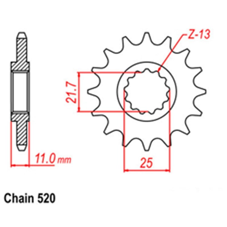 Front Sprocket - Steel 16T 520P