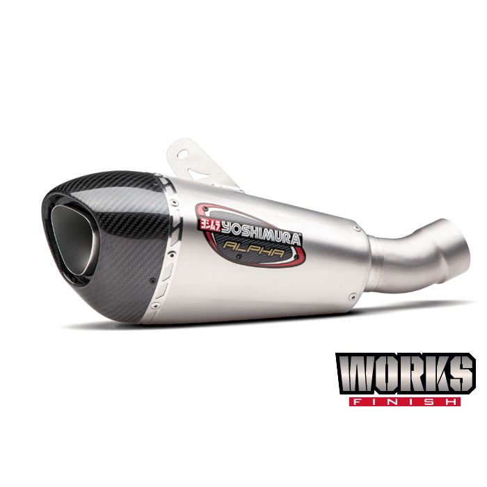 Yoshimura Alpha T Kawasaki Ninja 400 Slip-On Stainless/Carbon Fibre Works Finish Exhaust