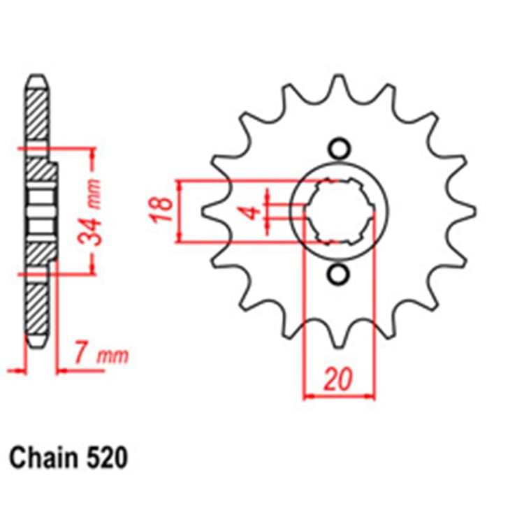 Front Sprocket - Steel 12T 520P