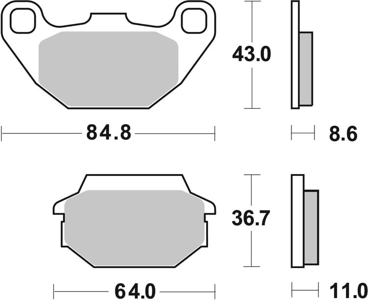 SBS Sintered Maxi Scooter Front Brake Pads - 154MS