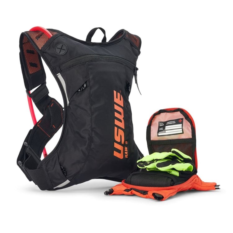 USWE Raw 3L Black/Orange Hydration Backpack
