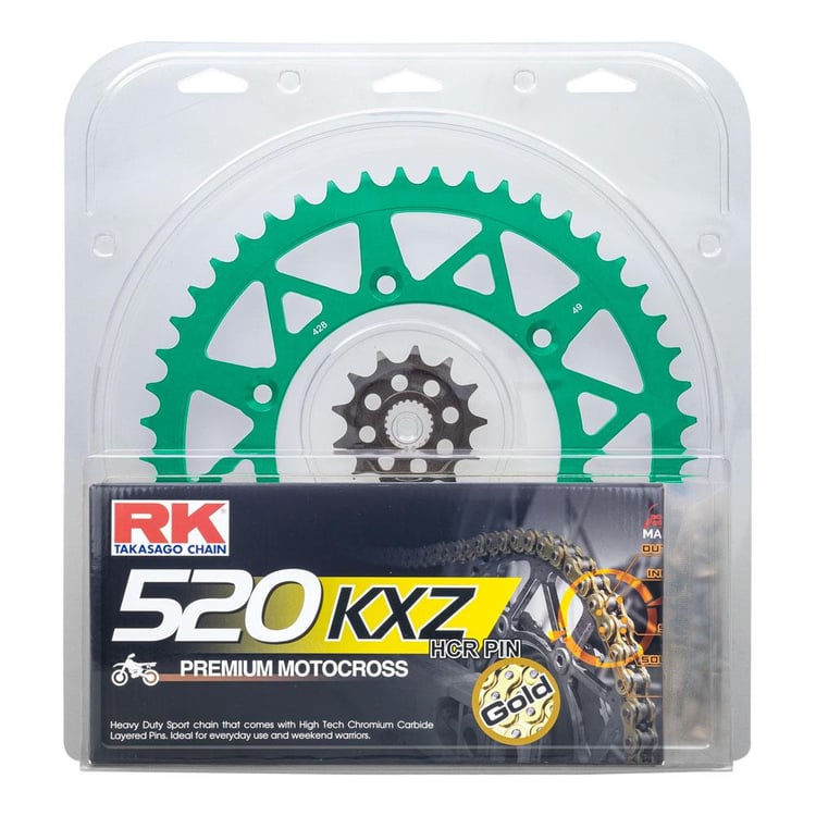RK Lite Kawasaki KX450F 06-21 Green 13/50 Chain & Sprocket Kit