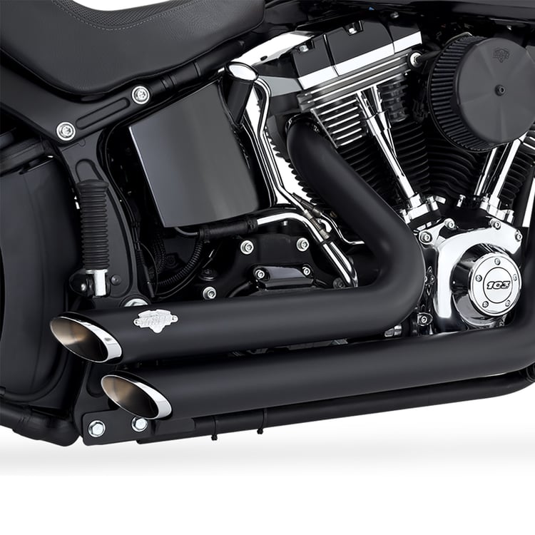 Vance & Hines Shortshots Staggered Softail 12-17 Black Full