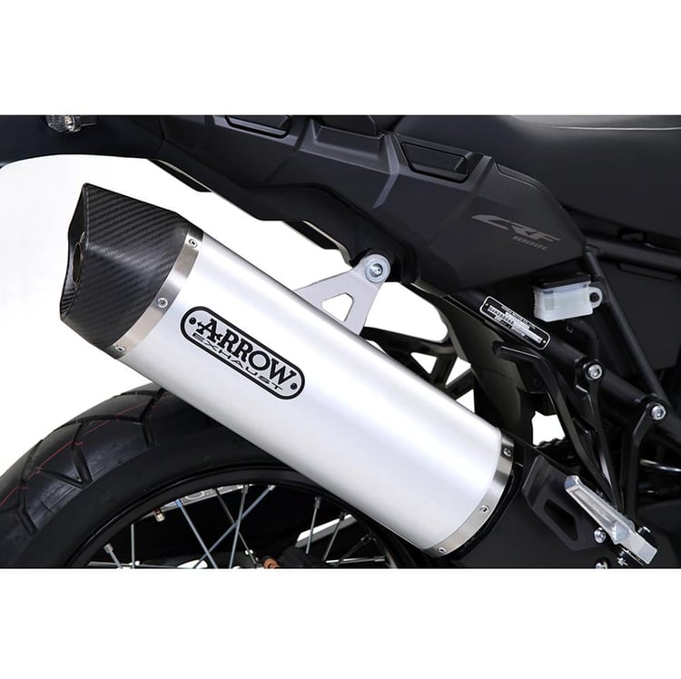 Arrow Honda CRF1000L Maxi Race-Tech Aluminum Silver with Carbon End Cap Silencer