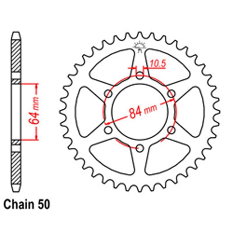 Rear Sprocket - Steel 42T 530P