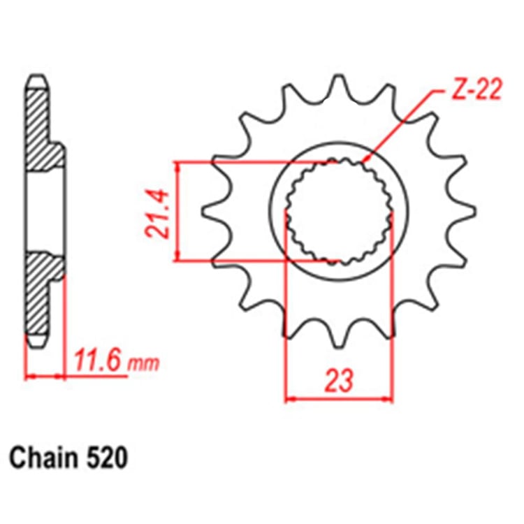 Front Sprocket - Steel 13T 520P