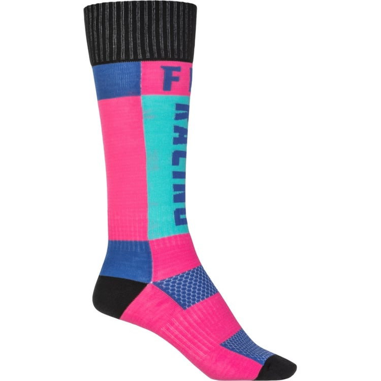 Fly Racing 2022 Youth Thick Pink/Blue Socks