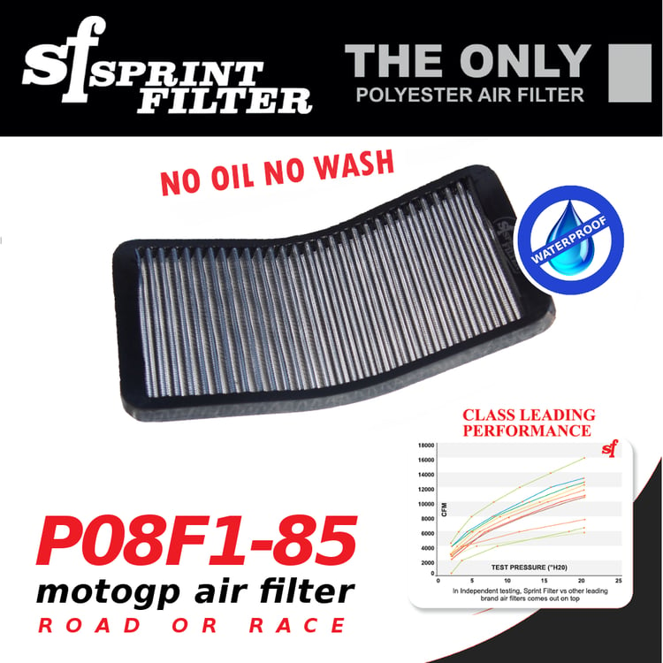 Sprint Filter P08F1-85 Aprilia RSV4 RR RF Air Filter
