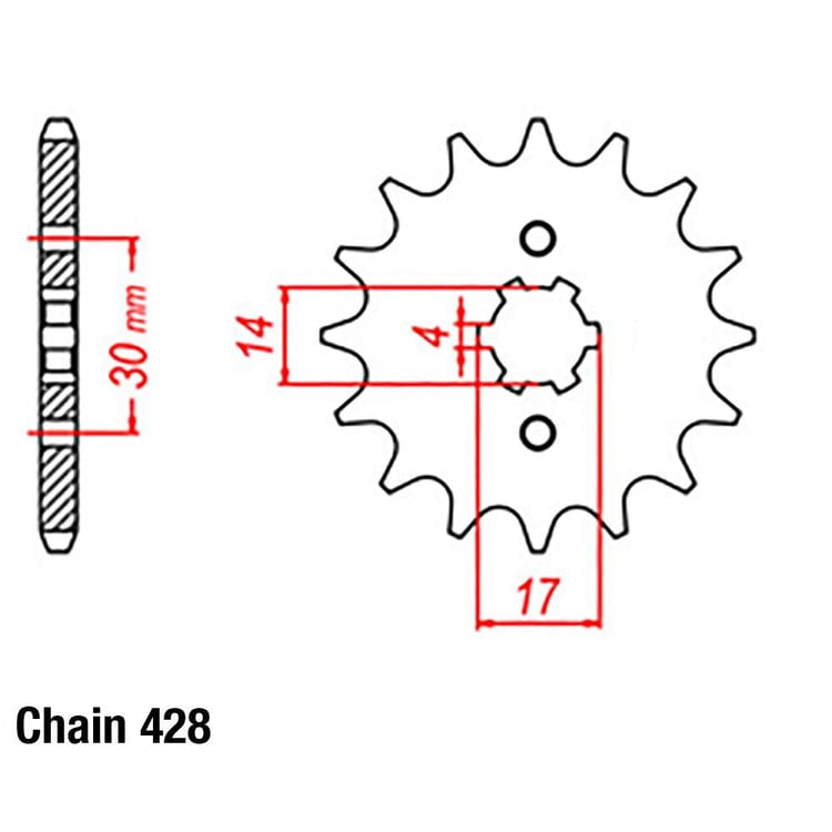 Front Sprocket - Steel 15T 428P