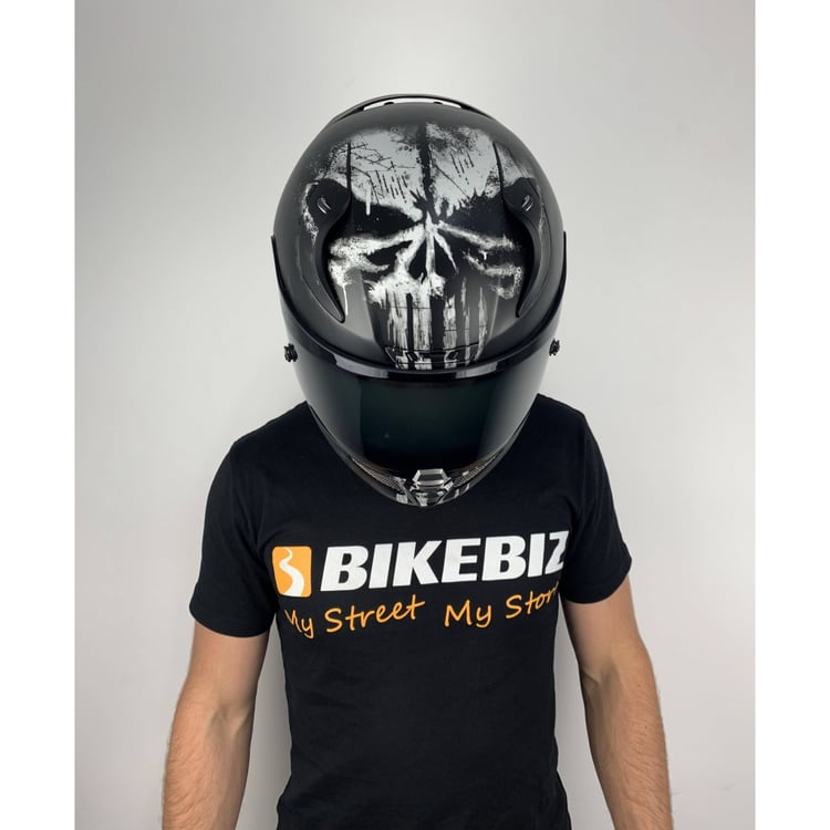  HJC RPHA 11 Pro Punisher Helmet (Large) (Black/White) :  Automotive