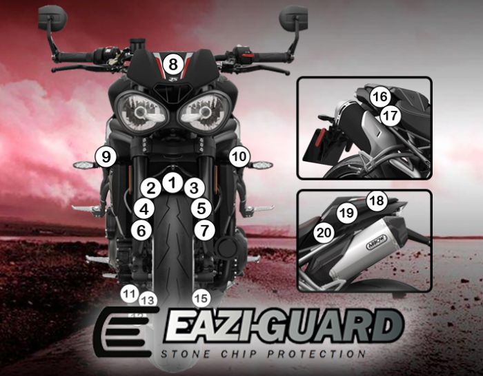 Eazi-Guard Triumph Speed Triple RS 2018 Gloss Paint Protection Film