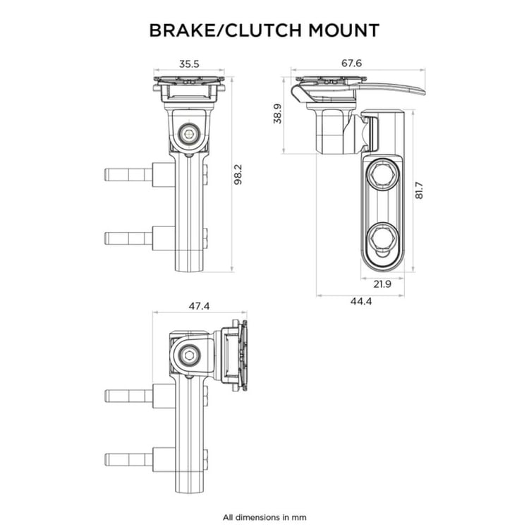 Quad Lock Brake/Clutch Motorcycle Mount