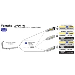 Arrow Yamaha MT-07 Racing 2:1 High Stainless Collectors