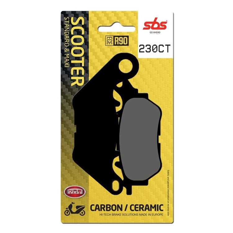 SBS Carbon Tech Scooter Front / Rear Brake Pads - 230CT