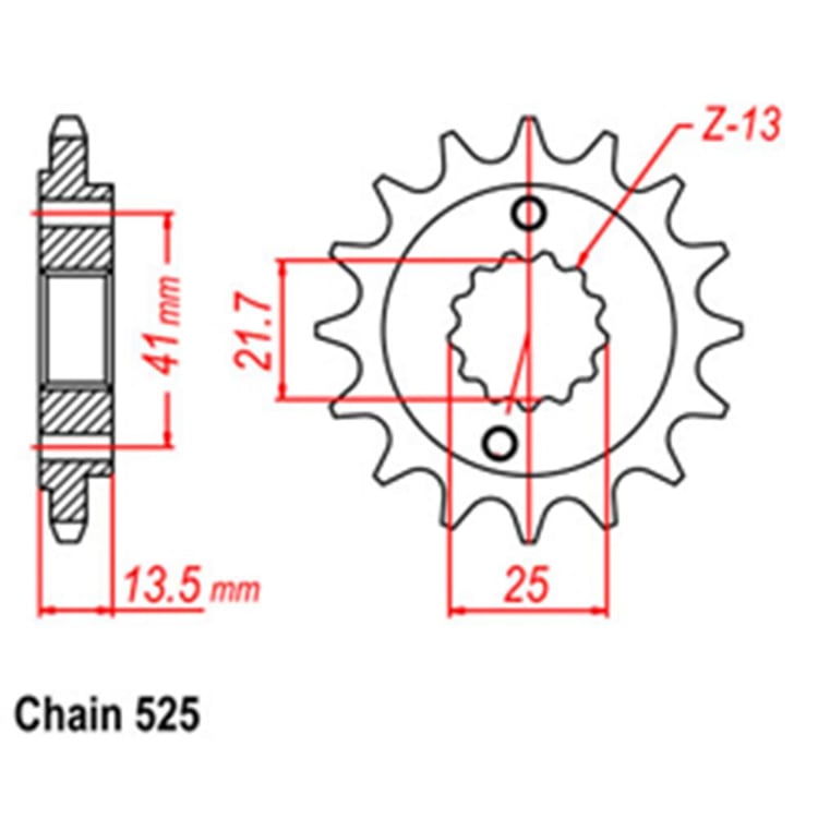 Front Sprocket - Steel 16T 525P