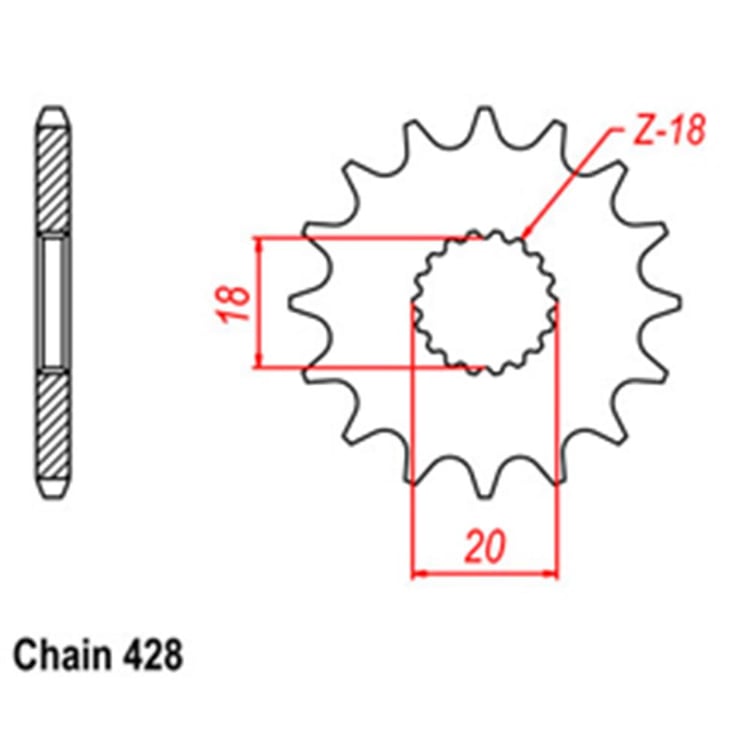 Front Sprocket - Steel 13T 428P