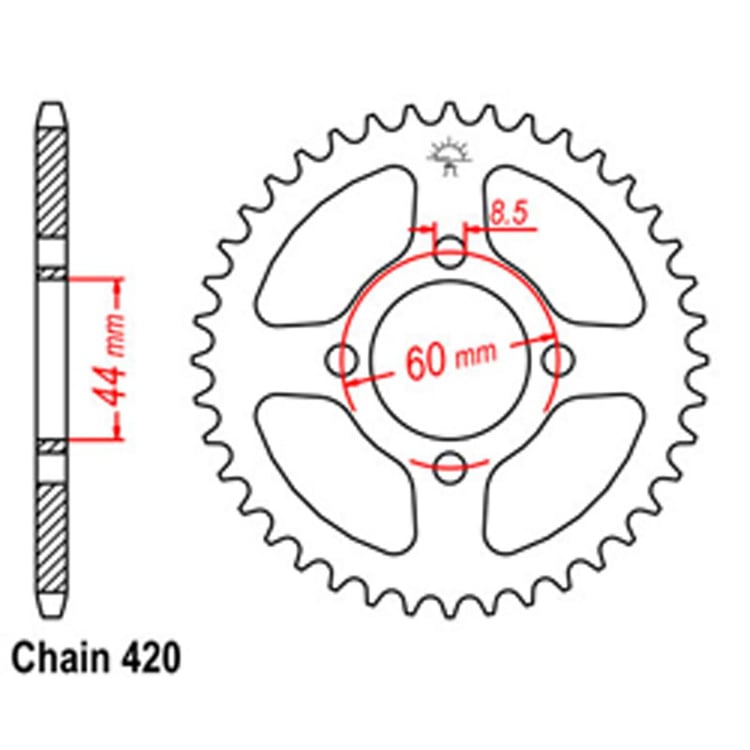 Rear Sprocket - Steel 48T 420P