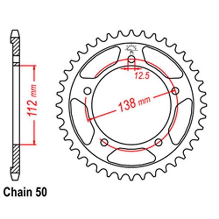 Rear Sprocket - Steel 39T 530P